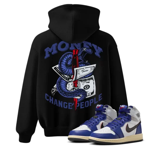 TeeVivo Jordan 1 High Rare Air Deep Royal Blue Hoodie, Money change people Hoodie, High Rare Air Deep Royal Blue 1s Hoodie, Jordan 1 Outfit