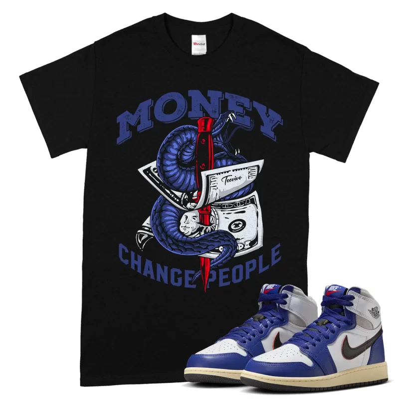 TeeVivo Jordan 1 High Rare Air Deep Royal Blue Shirt, Money change people Shirt, High Rare Air Deep Royal Blue 1s Shirt, Jordan 1 Outfit