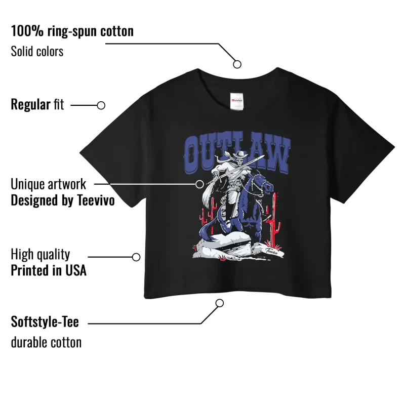 TeeVivo Jordan 1 High Rare Air Deep Royal Blue Crop Top, Outlaw Crop Top, High Rare Air Deep Royal Blue 1s Crop Top, Jordan 1 Outfit