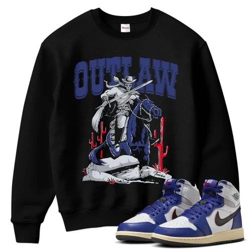 TeeVivo Jordan 1 High Rare Air Deep Royal Blue Sweatshirt, Outlaw Sweatshirt, High Rare Air Deep Royal Blue 1s Sweatshirt, Jordan 1 Outfit