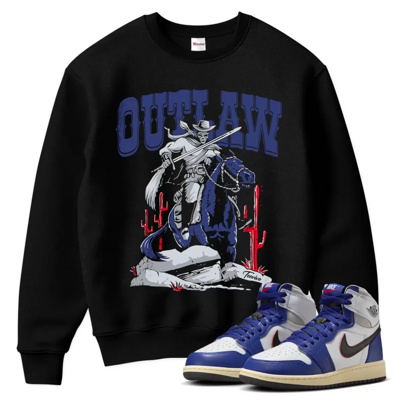 TeeVivo Jordan 1 High Rare Air Deep Royal Blue Sweatshirt, Outlaw Sweatshirt, High Rare Air Deep Royal Blue 1s Sweatshirt, Jordan 1 Outfit