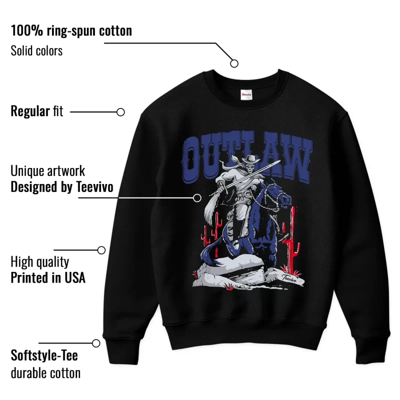 TeeVivo Jordan 1 High Rare Air Deep Royal Blue Sweatshirt, Outlaw Sweatshirt, High Rare Air Deep Royal Blue 1s Sweatshirt, Jordan 1 Outfit