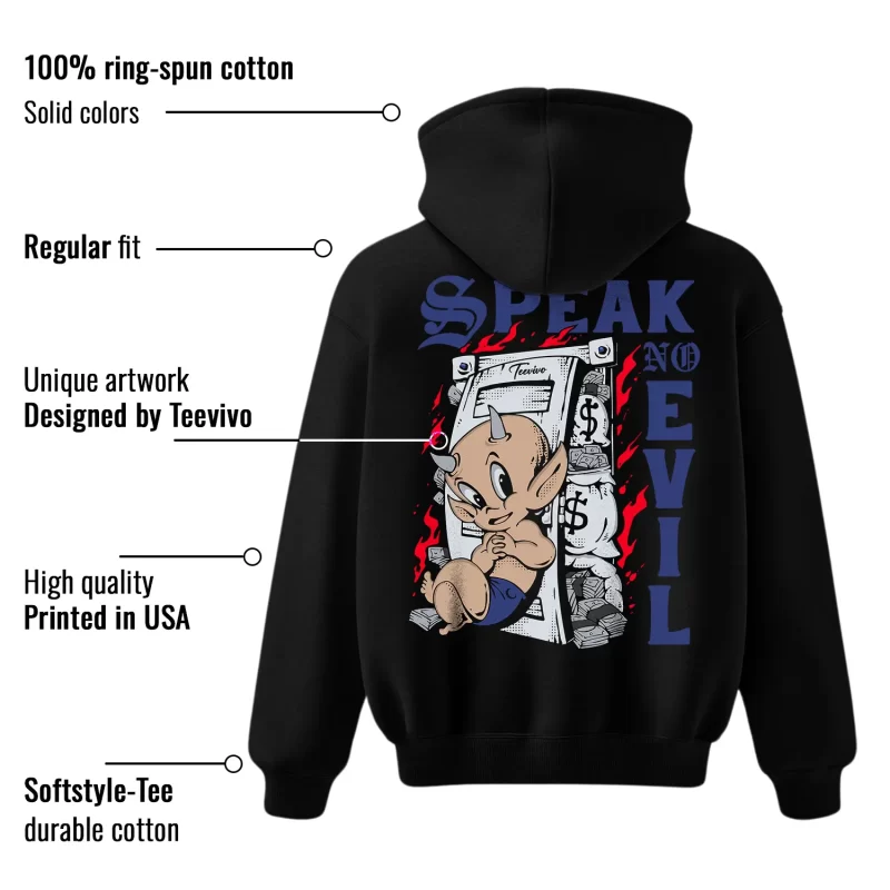 TeeVivo Jordan 1 High Rare Air Deep Royal Blue Hoodie, Speak no evil Hoodie, High Rare Air Deep Royal Blue 1s Hoodie, Jordan 1 Outfit