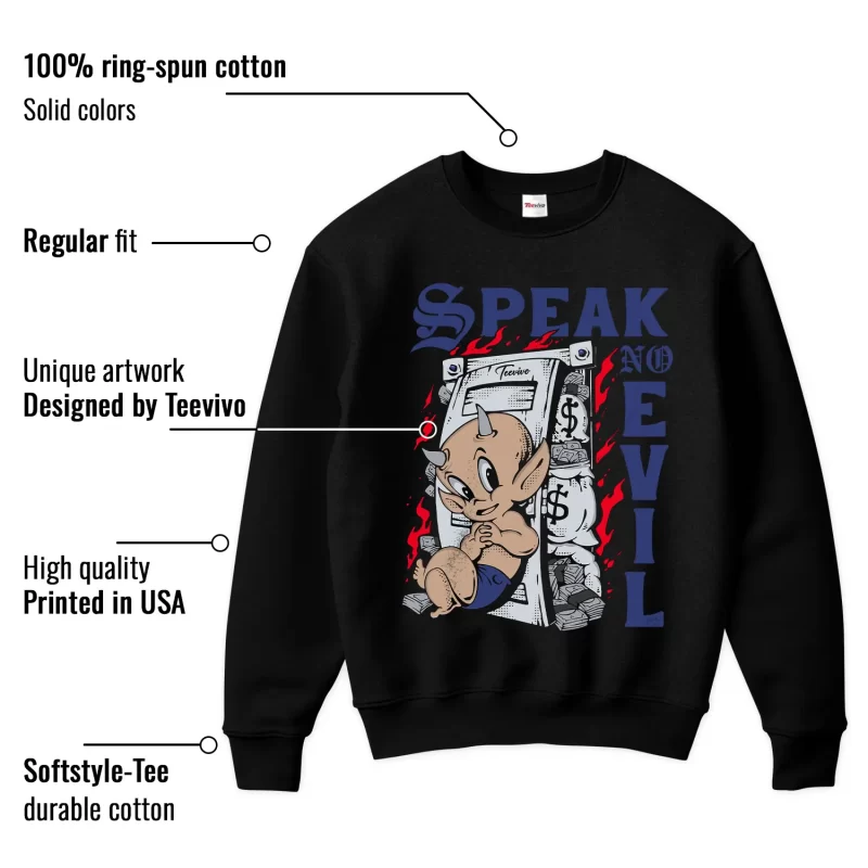 TeeVivo Jordan 1 High Rare Air Deep Royal Blue Sweatshirt, Speak no evil Sweatshirt, High Rare Air Deep Royal Blue 1s Sweatshirt, Jordan 1 Outfit