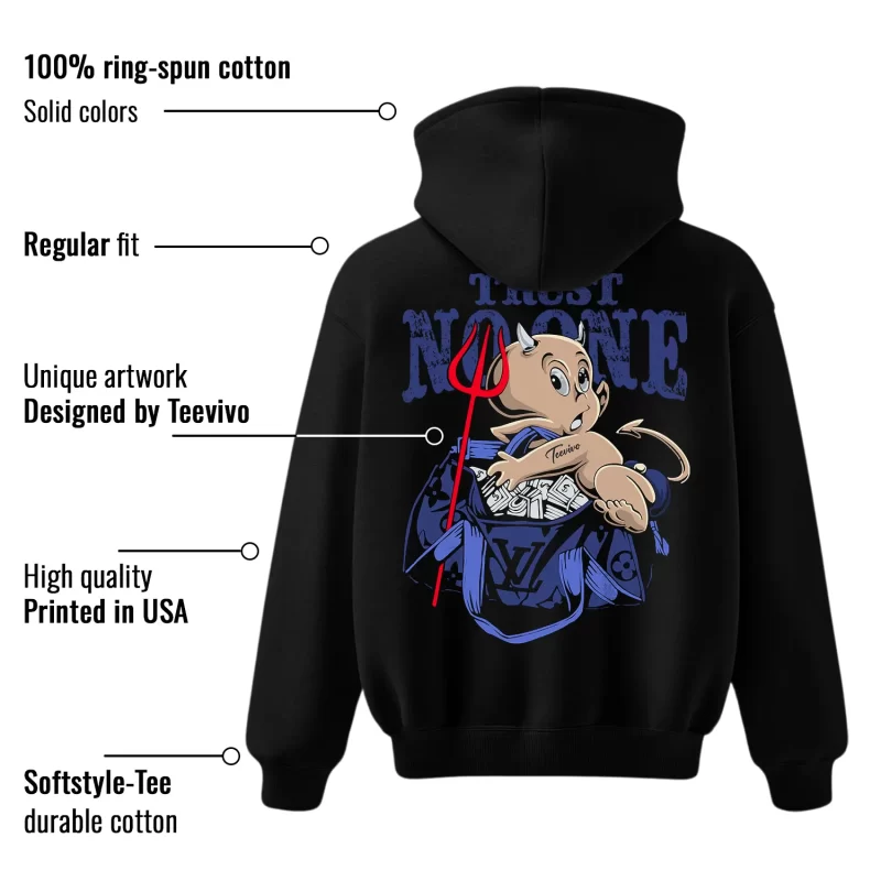 TeeVivo Jordan 1 High Rare Air Deep Royal Blue Hoodie, Trust no one Hoodie, High Rare Air Deep Royal Blue 1s Hoodie, Jordan 1 Outfit