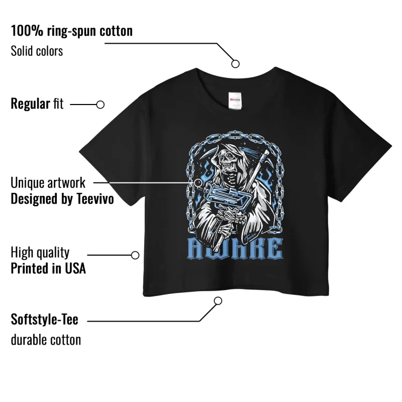 TeeVivo Jordan 1 Low Obsidian UNC Crop Top, Awake Crop Top, Low Obsidian UNC 1s Crop Top, Jordan 1 Outfit