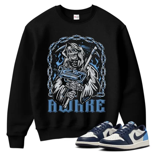 TeeVivo Jordan 1 Low Obsidian UNC Sweatshirt, Awake Sweatshirt, Low Obsidian UNC 1s Sweatshirt, Jordan 1 Outfit