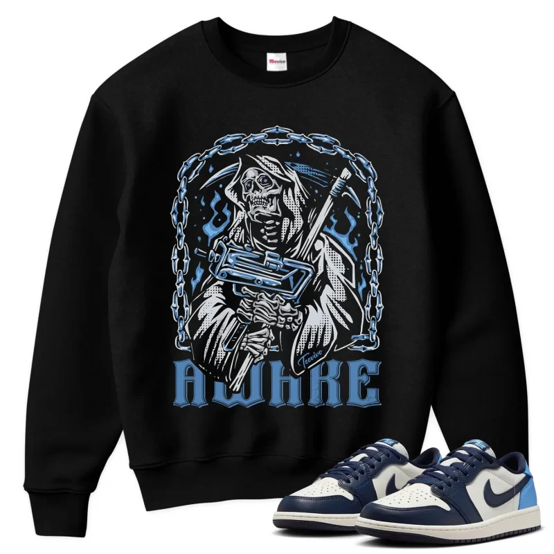 TeeVivo Jordan 1 Low Obsidian UNC Sweatshirt, Awake Sweatshirt, Low Obsidian UNC 1s Sweatshirt, Jordan 1 Outfit