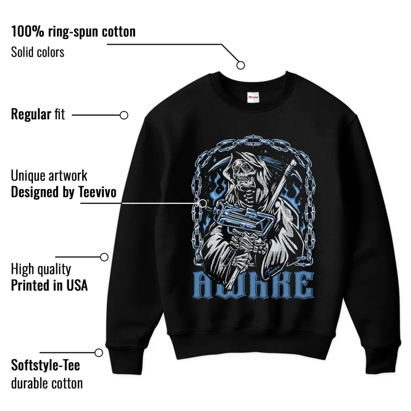 TeeVivo Jordan 1 Low Obsidian UNC Sweatshirt, Awake Sweatshirt, Low Obsidian UNC 1s Sweatshirt, Jordan 1 Outfit