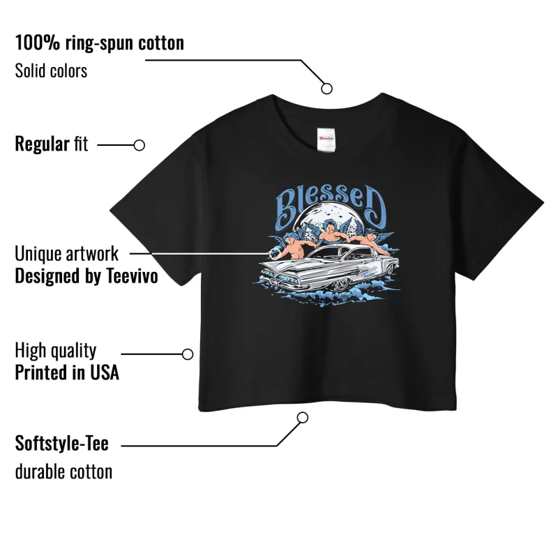 TeeVivo Jordan 1 Low Obsidian UNC Crop Top, Blessed Crop Top, Low Obsidian UNC 1s Crop Top, Jordan 1 Outfit