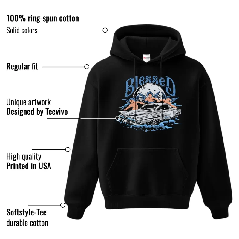 TeeVivo Jordan 1 Low Obsidian UNC Hoodie, Blessed Hoodie, Low Obsidian UNC 1s Hoodie, Jordan 1 Outfit