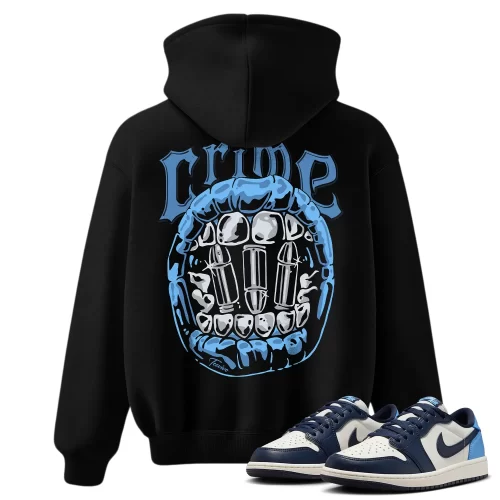 TeeVivo Jordan 1 Low Obsidian UNC Hoodie, Crime Hoodie, Low Obsidian UNC 1s Hoodie, Jordan 1 Outfit