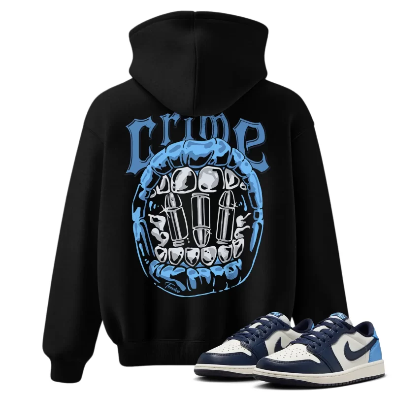 TeeVivo Jordan 1 Low Obsidian UNC Hoodie, Crime Hoodie, Low Obsidian UNC 1s Hoodie, Jordan 1 Outfit