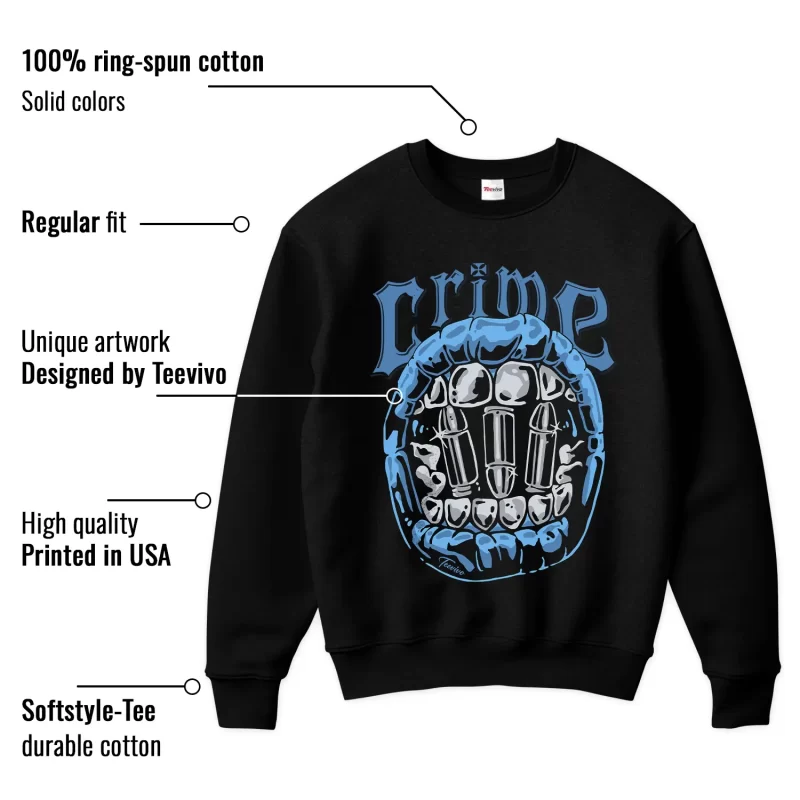 TeeVivo Jordan 1 Low Obsidian UNC Sweatshirt, Crime Sweatshirt, Low Obsidian UNC 1s Sweatshirt, Jordan 1 Outfit