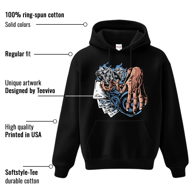 TeeVivo Jordan 1 Low Obsidian UNC Hoodie, Gambling Hoodie, Low Obsidian UNC 1s Hoodie, Jordan 1 Outfit