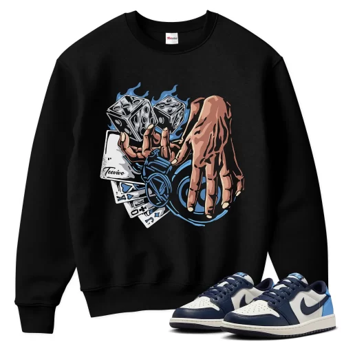 TeeVivo Jordan 1 Low Obsidian UNC Sweatshirt, Gambling Sweatshirt, Low Obsidian UNC 1s Sweatshirt, Jordan 1 Outfit