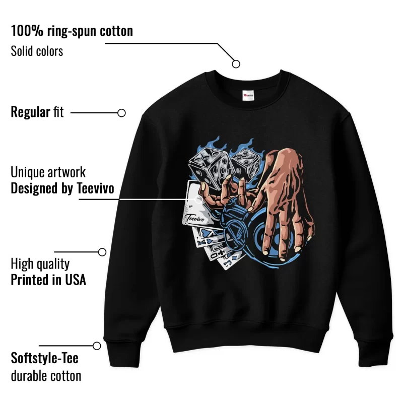 TeeVivo Jordan 1 Low Obsidian UNC Sweatshirt, Gambling Sweatshirt, Low Obsidian UNC 1s Sweatshirt, Jordan 1 Outfit
