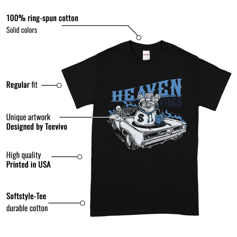 TeeVivo Jordan 1 Low Obsidian UNC Shirt, Heaven vibes Shirt, Low Obsidian UNC 1s Shirt, Jordan 1 Outfit