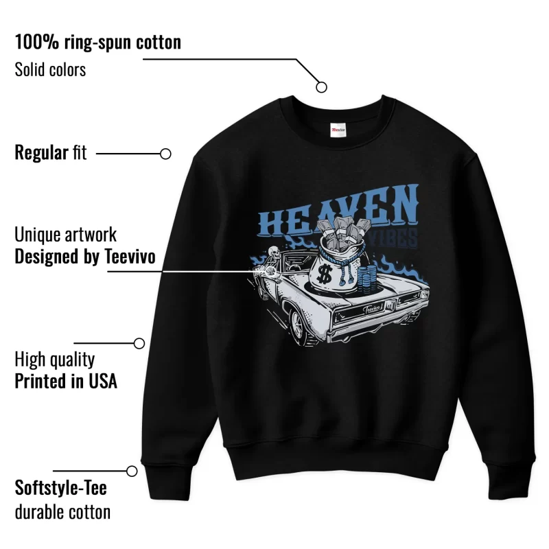 TeeVivo Jordan 1 Low Obsidian UNC Sweatshirt, Heaven vibes Sweatshirt, Low Obsidian UNC 1s Sweatshirt, Jordan 1 Outfit