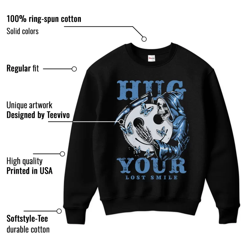 TeeVivo Jordan 1 Low Obsidian UNC Sweatshirt, Hug your lost smile Sweatshirt, Low Obsidian UNC 1s Sweatshirt, Jordan 1 Outfit