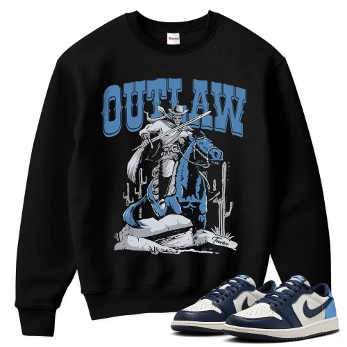 TeeVivo Jordan 1 Low Obsidian UNC Sweatshirt, Outlaw Sweatshirt, Low Obsidian UNC 1s Sweatshirt, Jordan 1 Outfit