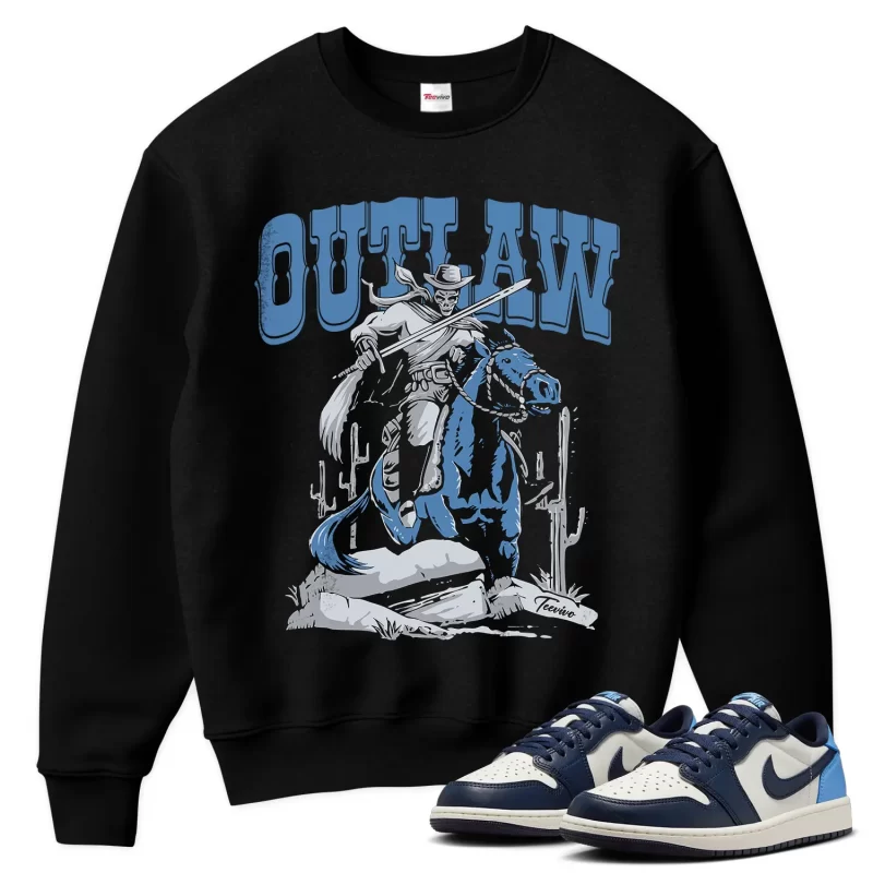 TeeVivo Jordan 1 Low Obsidian UNC Sweatshirt, Outlaw Sweatshirt, Low Obsidian UNC 1s Sweatshirt, Jordan 1 Outfit