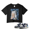 TeeVivo Jordan 1 Low Obsidian UNC Crop Top, Speak no evil Crop Top, Low Obsidian UNC 1s Crop Top, Jordan 1 Outfit