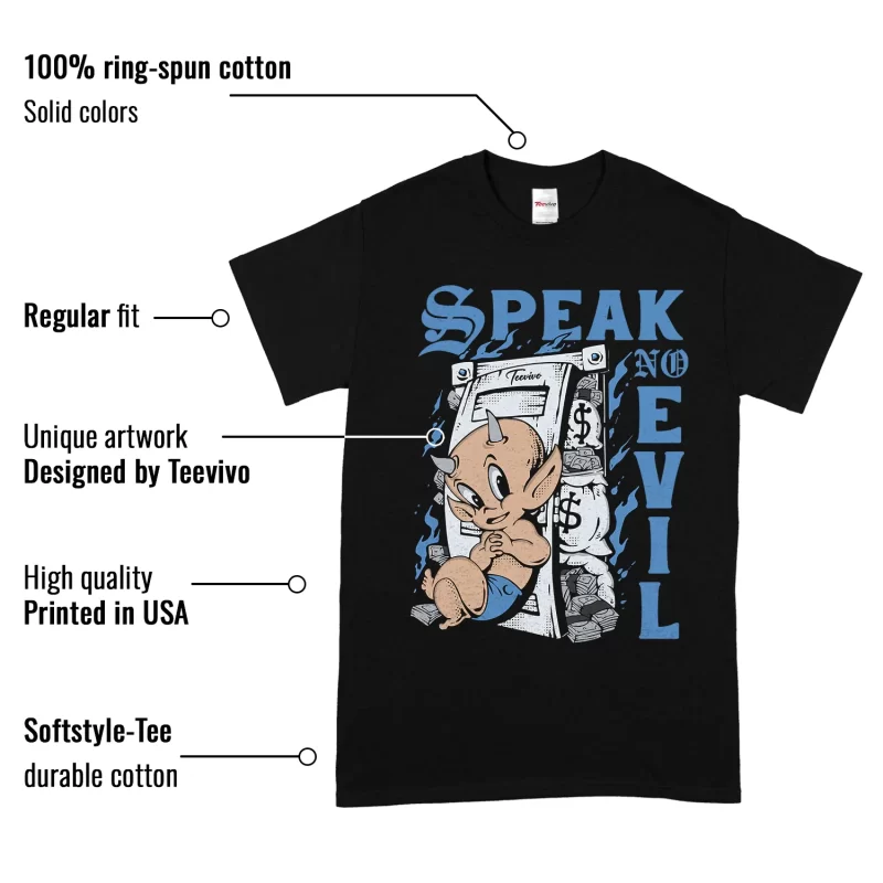 TeeVivo Jordan 1 Low Obsidian UNC Shirt, Speak no evil Shirt, Low Obsidian UNC 1s Shirt, Jordan 1 Outfit