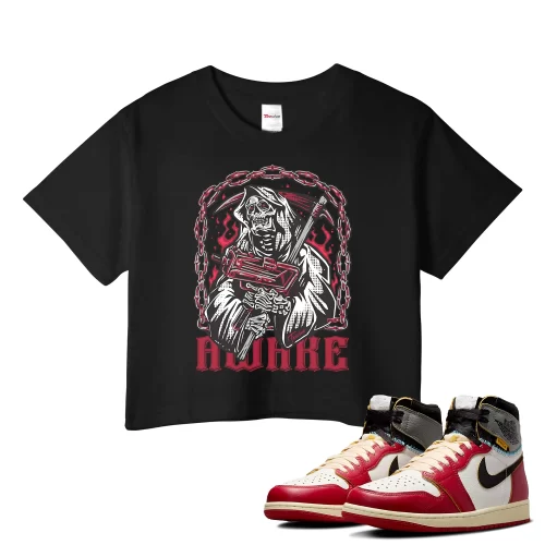 TeeVivo Crop Top Match Air Jordan 1 Retro High Union LA Chicago Shadow Awake – Air Jordan 1 Crop Top, AJ1 Crop Top