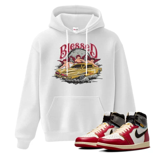 TeeVivo Hoodie Match Air Jordan 1 Retro High Union LA Chicago Shadow Blessed – Air Jordan 1 Hoodie, AJ1 Hoodie