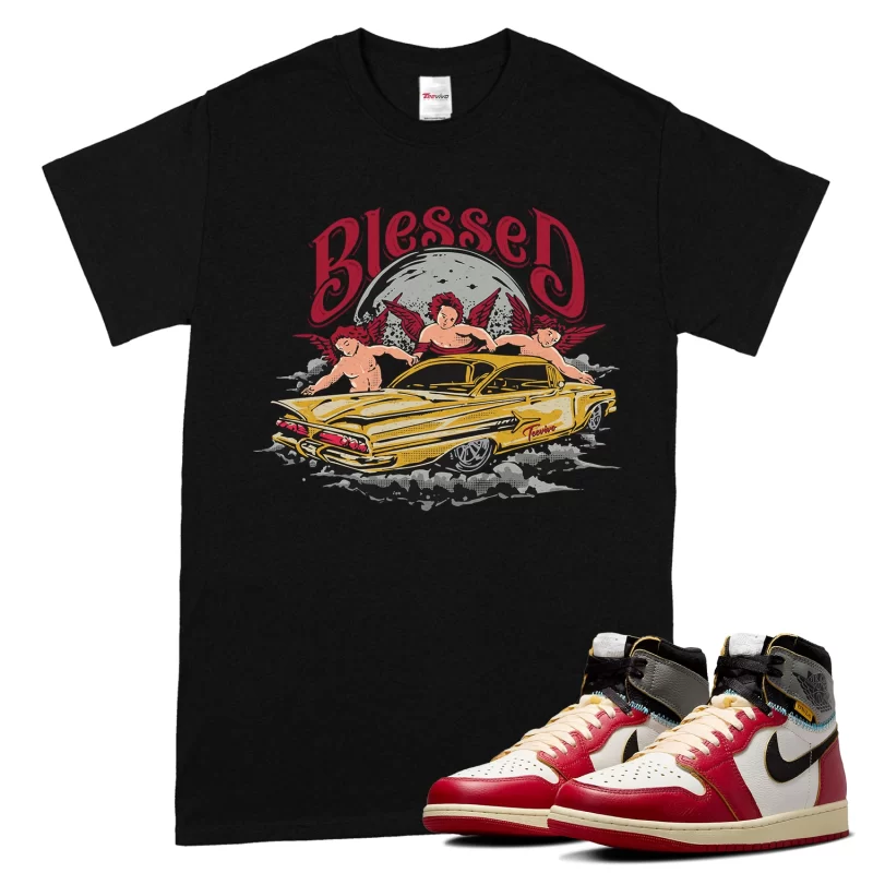 TeeVivo T-Shirt Match Air Jordan 1 Retro High Union LA Chicago Shadow Blessed – Air Jordan 1 Shirt, AJ1 Shirt