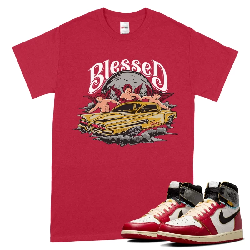 TeeVivo T-Shirt Match Air Jordan 1 Retro High Union LA Chicago Shadow Blessed – Air Jordan 1 Shirt, AJ1 Shirt