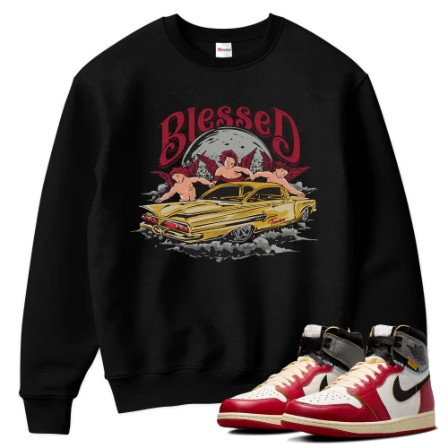 TeeVivo Sweatshirt Match Air Jordan 1 Retro High Union LA Chicago Shadow Blessed – Air Jordan 1 Sweatshirt, AJ1 Sweatshirt