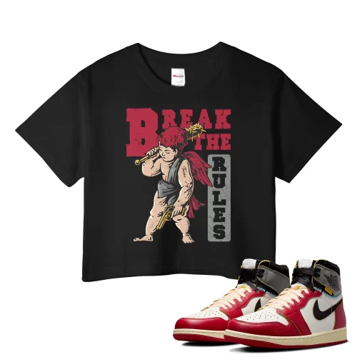 TeeVivo Crop Top Match Air Jordan 1 Retro High Union LA Chicago Shadow Break the rules – Air Jordan 1 Crop Top, AJ1 Crop Top