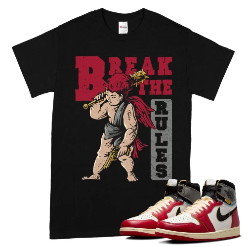 TeeVivo T-Shirt Match Air Jordan 1 Retro High Union LA Chicago Shadow Break the rules – Air Jordan 1 Shirt, AJ1 Shirt