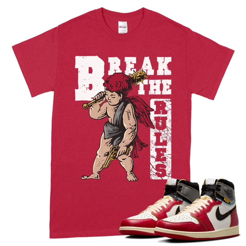 TeeVivo T-Shirt Match Air Jordan 1 Retro High Union LA Chicago Shadow Break the rules – Air Jordan 1 Shirt, AJ1 Shirt