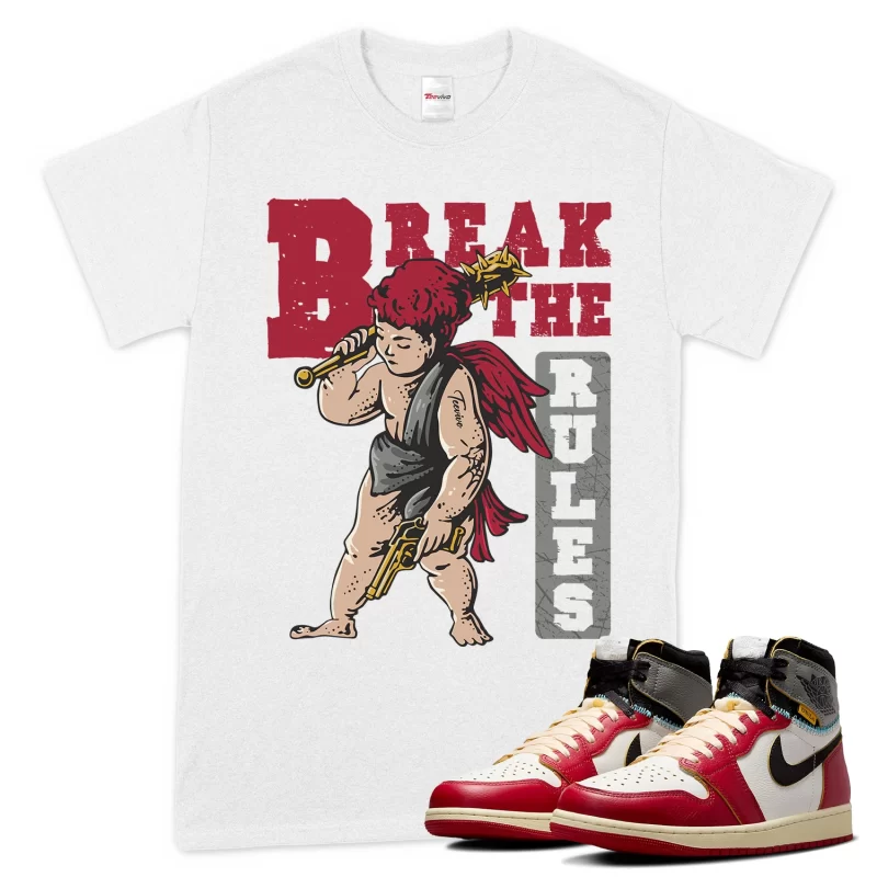 TeeVivo T-Shirt Match Air Jordan 1 Retro High Union LA Chicago Shadow Break the rules – Air Jordan 1 Shirt, AJ1 Shirt