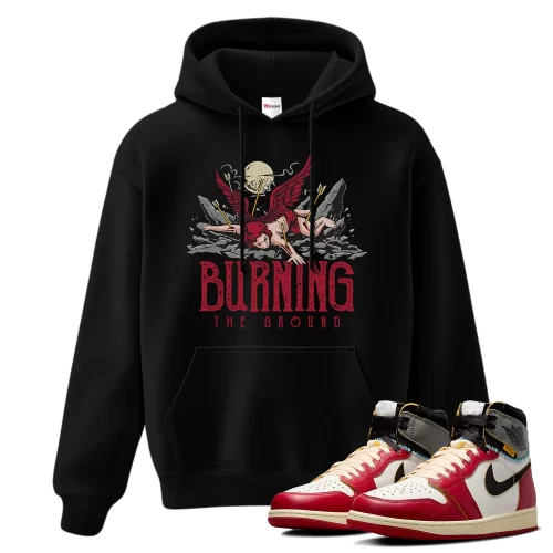 TeeVivo Hoodie Match Air Jordan 1 Retro High Union LA Chicago Shadow Burning the ground – Air Jordan 1 Hoodie, AJ1 Hoodie