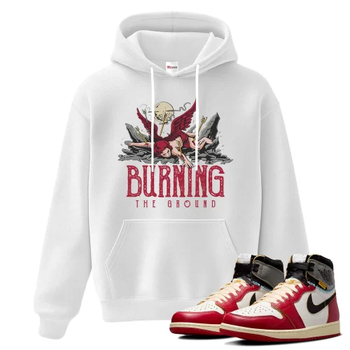 TeeVivo Hoodie Match Air Jordan 1 Retro High Union LA Chicago Shadow Burning the ground – Air Jordan 1 Hoodie, AJ1 Hoodie