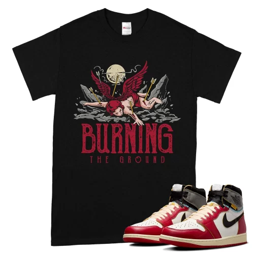 TeeVivo T-Shirt Match Air Jordan 1 Retro High Union LA Chicago Shadow Burning the ground – Air Jordan 1 Shirt, AJ1 Shirt