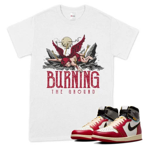TeeVivo T-Shirt Match Air Jordan 1 Retro High Union LA Chicago Shadow Burning the ground – Air Jordan 1 Shirt, AJ1 Shirt
