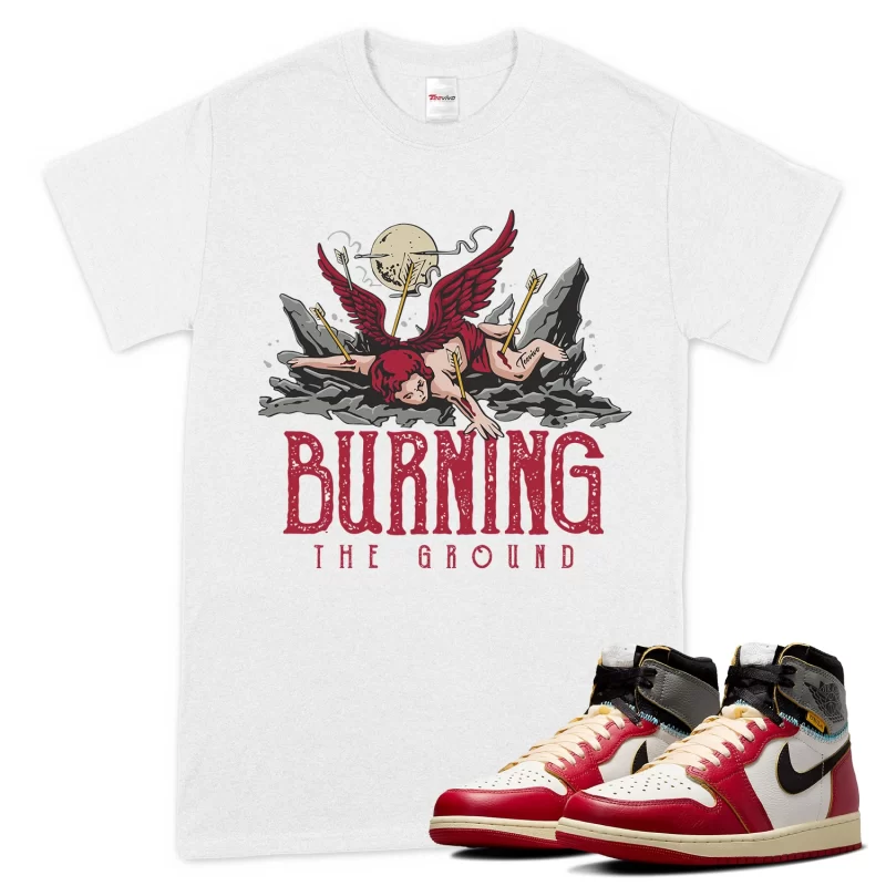 TeeVivo T-Shirt Match Air Jordan 1 Retro High Union LA Chicago Shadow Burning the ground – Air Jordan 1 Shirt, AJ1 Shirt