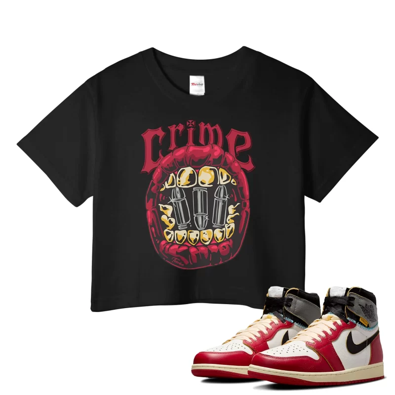 TeeVivo Crop Top Match Air Jordan 1 Retro High Union LA Chicago Shadow Crime – Air Jordan 1 Crop Top, AJ1 Crop Top