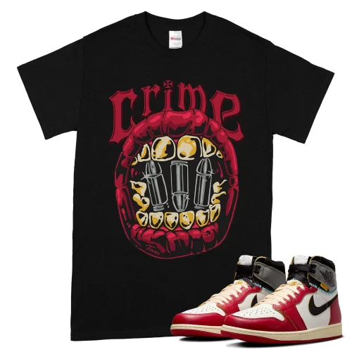 TeeVivo T-Shirt Match Air Jordan 1 Retro High Union LA Chicago Shadow Crime – Air Jordan 1 Shirt, AJ1 Shirt