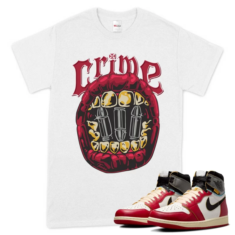 TeeVivo T-Shirt Match Air Jordan 1 Retro High Union LA Chicago Shadow Crime – Air Jordan 1 Shirt, AJ1 Shirt