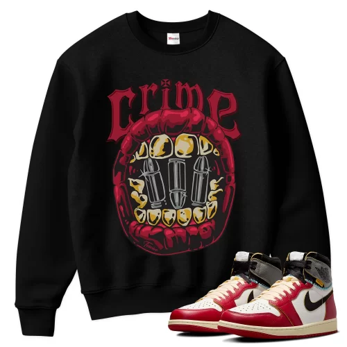 TeeVivo Sweatshirt Match Air Jordan 1 Retro High Union LA Chicago Shadow Crime – Air Jordan 1 Sweatshirt, AJ1 Sweatshirt