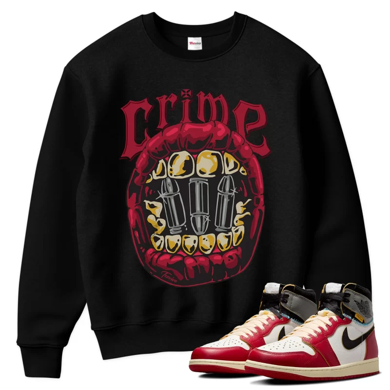 TeeVivo Sweatshirt Match Air Jordan 1 Retro High Union LA Chicago Shadow Crime – Air Jordan 1 Sweatshirt, AJ1 Sweatshirt