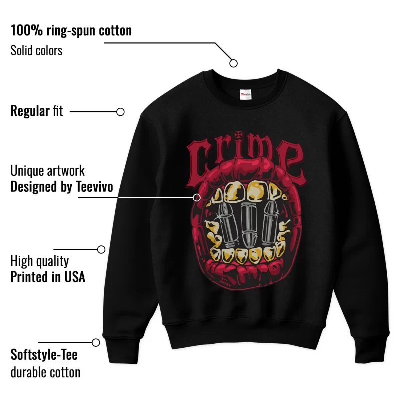 TeeVivo Sweatshirt Match Air Jordan 1 Retro High Union LA Chicago Shadow Crime – Air Jordan 1 Sweatshirt, AJ1 Sweatshirt