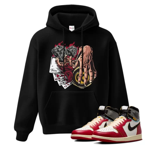 TeeVivo Hoodie Match Air Jordan 1 Retro High Union LA Chicago Shadow Gambling – Air Jordan 1 Hoodie, AJ1 Hoodie