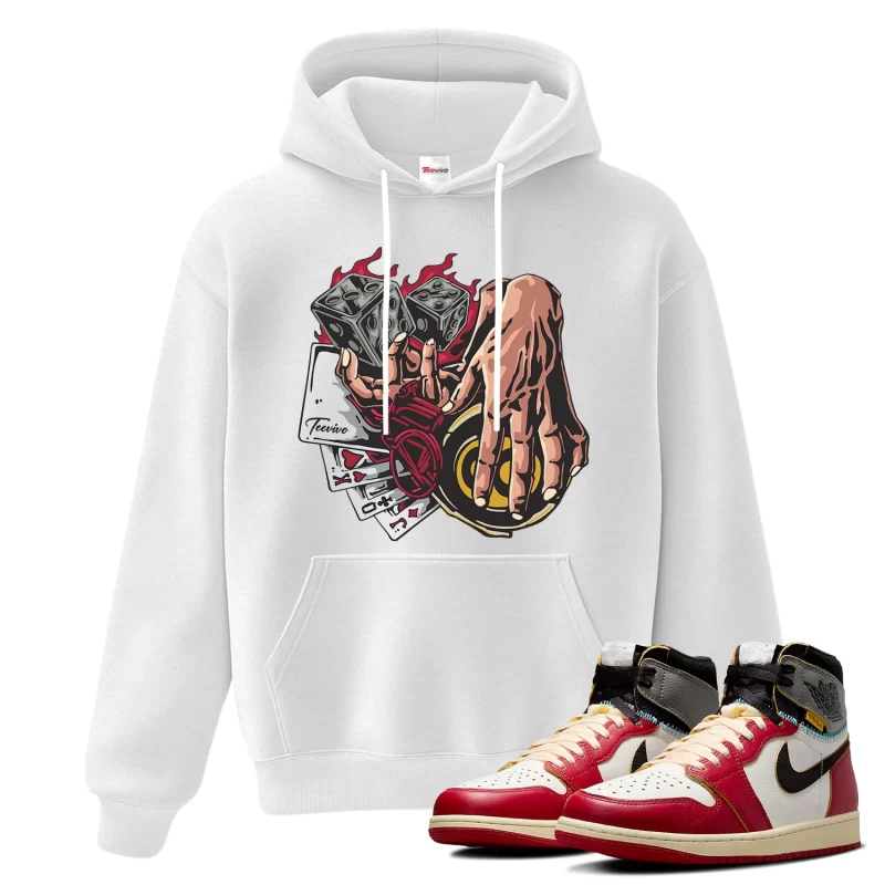 TeeVivo Hoodie Match Air Jordan 1 Retro High Union LA Chicago Shadow Gambling – Air Jordan 1 Hoodie, AJ1 Hoodie